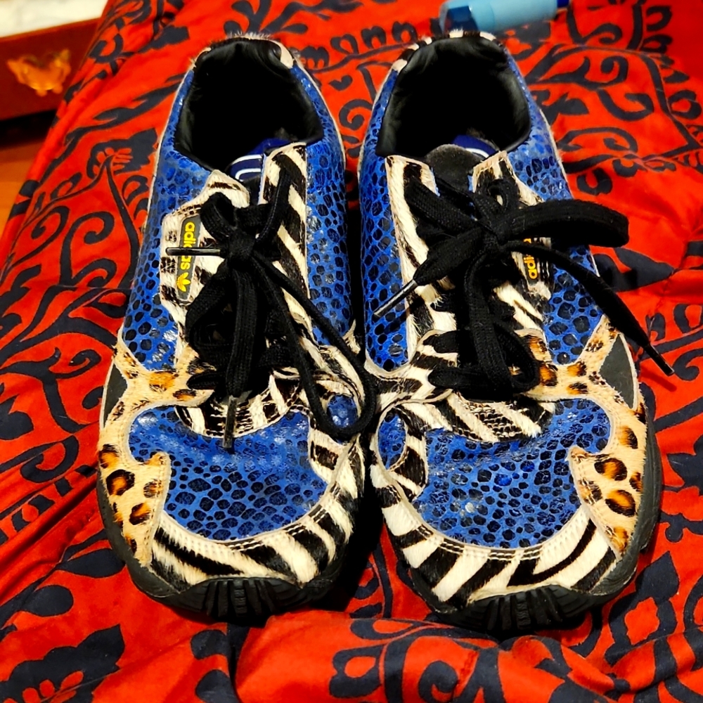 Mixture of Animal Print Adidas shoes size 91/2